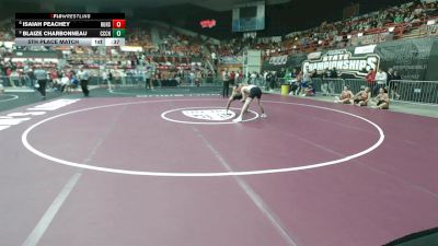 113 lbs 5th Place Match - Isaiah Peachey, Hugoton HS vs Blaize Charbonneau, Clay Center Community HS