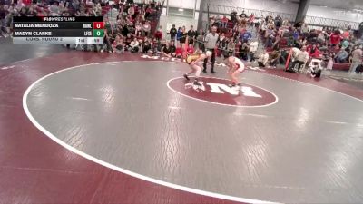 100 lbs Cons. Round 2 - Madyn Clarke, Lingle-Ft. Laramie/Southeast vs Natalia Mendoza, Rawlins