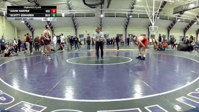285 lbs 1st Place Match - Gavin Harper, Wheeling University vs Scotty Edwards, Muskingum University