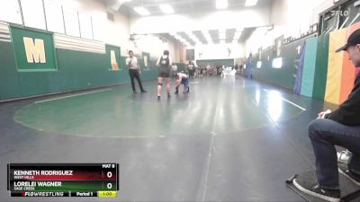 144 lbs Cons. Round 2 - Kenneth Rodriguez, West Hills vs Lorelei Wagner, Sage Creek