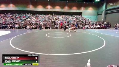 132 lbs Cons. Round 1 - Calvin Crowley, Oak Ridge vs Aiden Vetricek, Centennial (Corona)