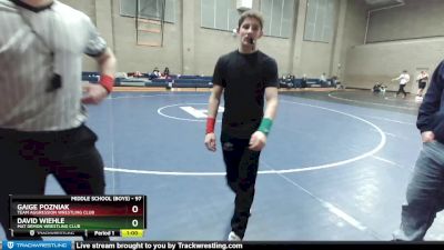 97 lbs Round 3 - David Wiehle, Mat Demon Wrestling Club vs Gaige Pozniak, Team Aggression Wrestling Club