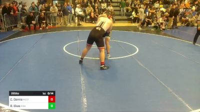 285 lbs Consy-3 - Cam Danna, West Allegheny vs Ryder Ekas, Kiski Area