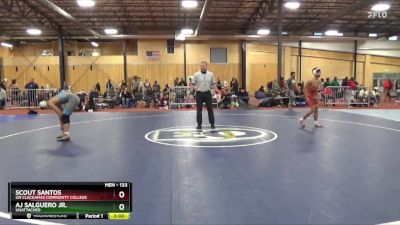 133 lbs Semifinal - Scout Santos, UN Clackamas Community College vs Aj Salguero Jr., Unattached