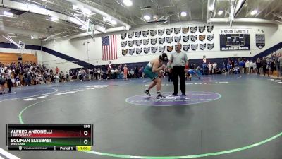 285 lbs Cons. Round 2 - Alfred Antonelli, Lake Catholic vs Soliman Elsebaei, WestLake