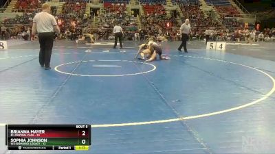 115 lbs Semis & 1st Wrestleback (8 Team) - Brianna Mayer, E1-Central Cass vs Sophia Johnson, W2-Bismarck Legacy