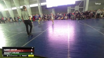 95 lbs Round 2 (4 Team) - Audrey Deeter, Sanderson Wrestling Academy vs Bennett Carlson, Champions