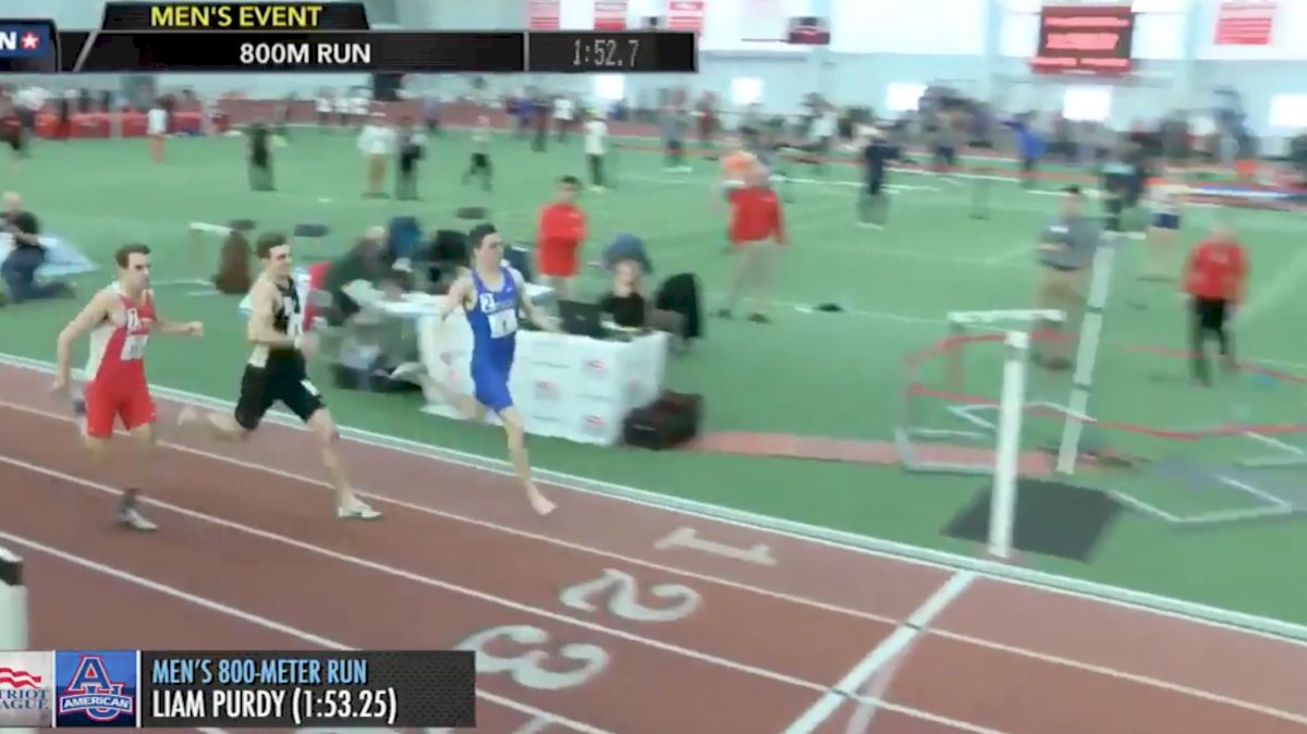 Runner Wins Patriot League 800m Title with One Shoe!