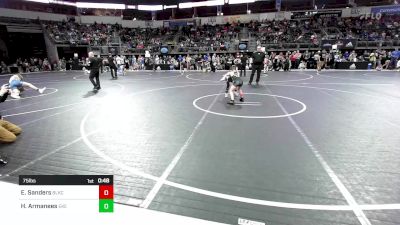 75 lbs Consi Of 8 #1 - Elliott Sanders, Blackcat WC vs Hunter Armanees, East Kansas Eagles