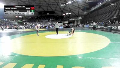 Boys 1A 144 lbs Cons. Round 5 - Kole Kjesbu, Montesano vs Trenton Richie, Zillah