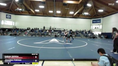 160 lbs Cons. Round 4 - Johanna Forman, Vanguard vs Sariah Zepeda, Southern Oregon University