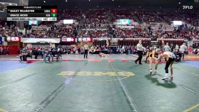 G - 120 lbs Quarterfinal - Bailey Billmayer, Chinook Girls vs Grace Hicks, Fergus (Lewistown)/Hobson Girls