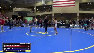 113 lbs Quarterfinal - Geronimo Hernandez, TX vs Gavin Miller, OK