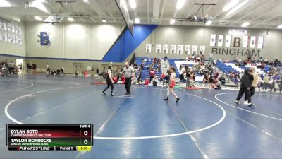 82 lbs Cons. Round 5 - Taylor Horrocks, Uintah Jr High Wrestling vs Dylan Soto, Champions Wrestling Club