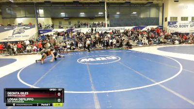 157 lbs Cons. Round 1 - Deonta Giles, Wheaton College vs Logan Defilippo, UW-Whitewater