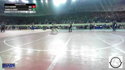 143 lbs Round Of 32 - Lyla Hansen, Sand Springs Jr High vs Kamille Jones, Southmoore SaberCats Wrestling
