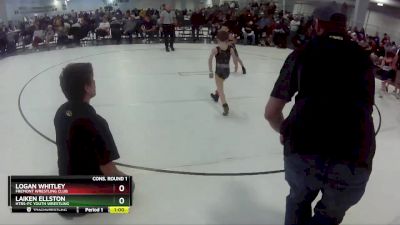 20 lbs Cons. Round 1 - Laiken Ellston, HTRS-PC YOUTH WRESTLING vs Logan Whitley, Fremont Wrestling Club