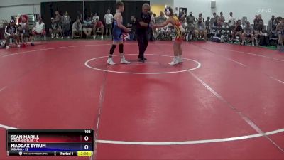 102 lbs Quarters & 1st Wb (16 Team) - Sean Marill, Colorado Blue vs Maddax Byrum, Indiana