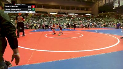 55 lbs Cons. Round 3 - Colby Myers, Rogers Iron Wrestling Club vs Grace Scoggins, Pottsville Apache Youth Wrestling