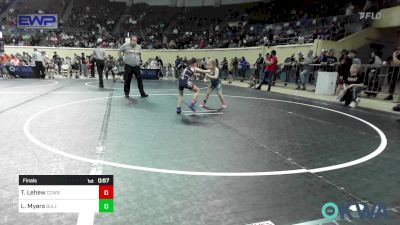 66 lbs Final - Temperance Lehew, Cowboy Wrestling Club vs Lyncoln Myers, BullTrained