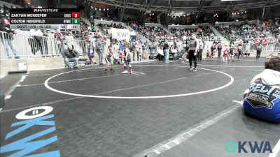 46 lbs Consi Of 16 #1 - ZaKyan McKeefer, Checotah Matcats vs Colton Herzfeld, Newcastle Youth Wrestling