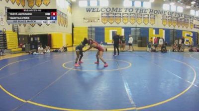 112 lbs 1st Place Match - Maya Alvarado, Unattached vs Sariyah Ford, Coach K Elite