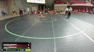 114 lbs Semis (4 Team) - Allison Serrano, Dallas Hillcrest vs Aniya Rodriguez, Amarillo