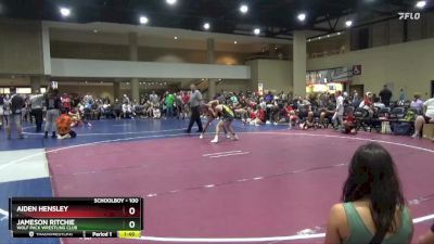 100 lbs Quarterfinal - Aiden Hensley, . vs Jameson Ritchie, Wolf Pack Wrestling Club