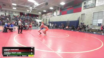 157 lbs Champ. Round 2 - Joshua Martinez, Valhalla vs Parnelli Riley-Judd, Grossmont