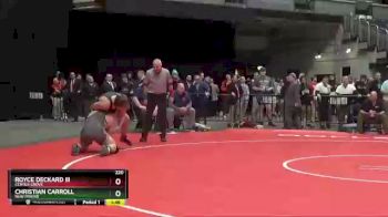 220 lbs Champ. Round 1 - Christian Carroll, New Prairie vs Royce Deckard III, Center Grove