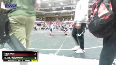 88 lbs Cons. Round 1 - Trey Davis, Piper vs Olivia Diffenbaugh, Mulvane Jr. Wrestling Club