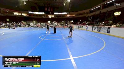 111 lbs Cons. Round 5 - Brayden Hammond, Camp Verde Middle School vs Peyton Seimy, Dust Devils