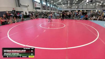 100 lbs Cons. Round 2 - Esteban Rodriguez Quinones, Hill Country Wildcats Wrestling Club vs Bradley Stopyra, El Paso Supers Wrestling Club