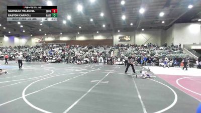 43 lbs Round Of 32 - Santiago Valencia, Cougar Wrestling Club vs Easton Carroll, Carson Bulldogs