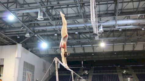 Nina Derwael (BEL) Shows Stacked Bar Routine- Training Day 2, 2017 Jesolo Trophy