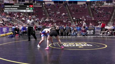 136 lbs Quarterfinal - Karissa Springer, Selinsgrove-G vs Sarah Pearson, Downingtown West-G