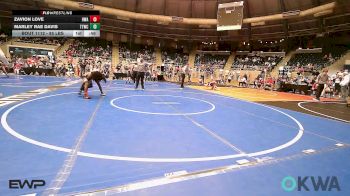 85 lbs Round Of 16 - Zavion Love, HURRICANE WRESTLING ACADEMY vs Marley Rae Davis, Team Tulsa Wrestling Club