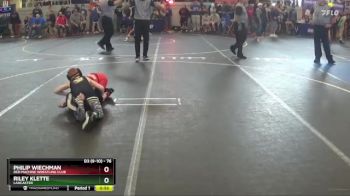 76 lbs Quarterfinal - Philip Wiechman, Red Machine Wrestling Club vs Riley Klette, Lancaster