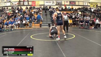 190 lbs Quarterfinal - Gage Yackee, Tol. St. John`s Jesuit vs Luke Wymer, Anthony Wayne