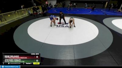 215 lbs Cons. Semi - Rene Delgado, Casa Roble High School Wrestling vs Stryker Conley, Golden Hawks Wrestling Club