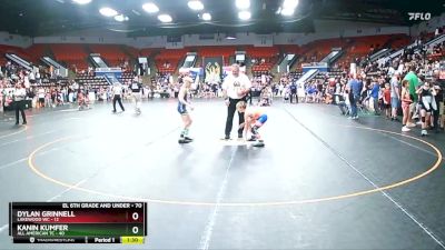 70 lbs Quarterfinal - Dylan Grinnell, Lakewood WC vs Kanin Kumfer, All American TC