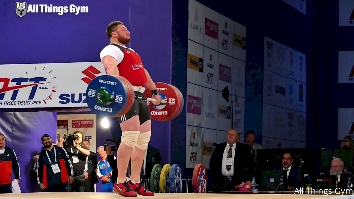 Lasha Talakhadze (GEO) Snatches World Record 217kg At 2017 IWF Euros