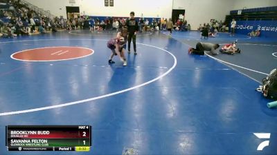 60-65 lbs Round 1 - Savanna Felton, Glenrock Wrestling Club vs Brooklynn Budd, Douglas WC