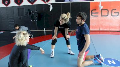 Helen Maroulis and Elena Pirozhkova Working With Badrudinov