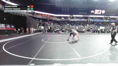 133 lbs Quarterfinal - Zander Bowen, Chickasha vs Brentley Crawley, Kwc