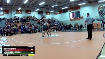 190 lbs Quarterfinal - Cooper Smith, Ashland vs Vaughn Zimmerman, Columbian (Tiffin)