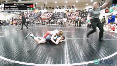 92 lbs Quarterfinal - Isaac Emerald, Raw Wrestling Club vs Blaze Harbaugh, HURRICANE WRESTLING ACADEMY