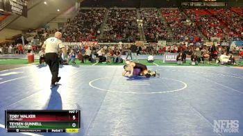 2A 160 lbs Quarterfinal - Teysen Gunnell, North Fremont vs Toby Walker, Tri-Valley