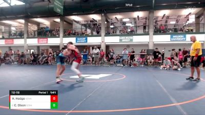 112-118 lbs Quarterfinal - Charlie Olson, Sycamore Wrestling Club vs Hunter Hodge, SIRTC