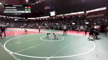 40 lbs Quarterfinal - Logan Kazdin, BOM2 vs William Grimm, WSW1